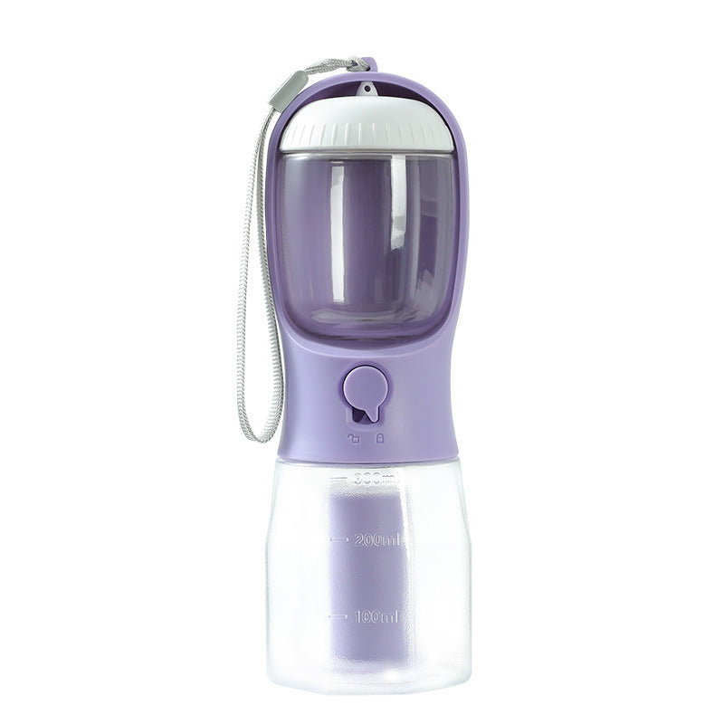 3-in-1 Portable Dog Water Bottle with Food Container & Poop Bag Holder