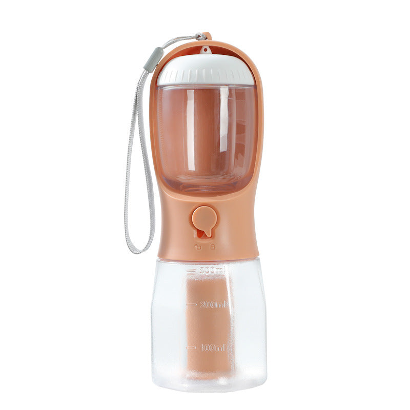 3-in-1 Portable Dog Water Bottle with Food Container & Poop Bag Holder
