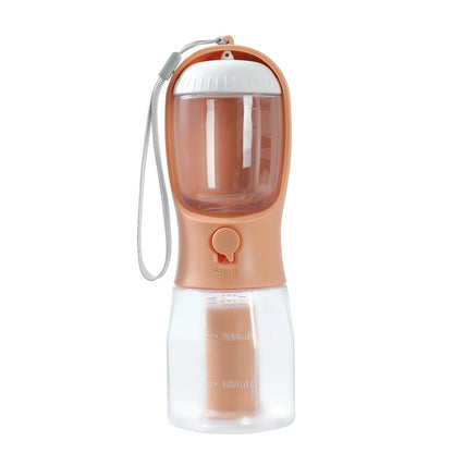 3-in-1 Portable Dog Water Bottle with Food Container & Poop Bag Holder