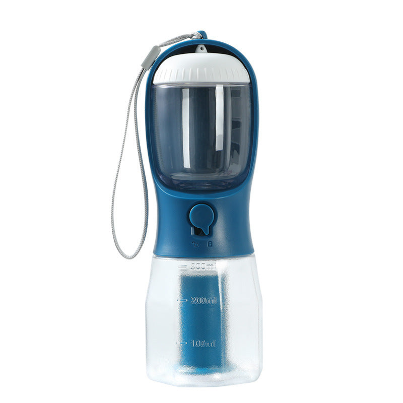 3-in-1 Portable Dog Water Bottle with Food Container & Poop Bag Holder