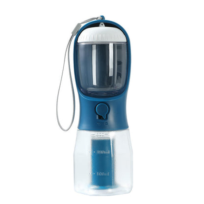 3-in-1 Portable Dog Water Bottle with Food Container & Poop Bag Holder