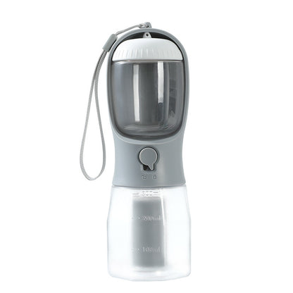 3-in-1 Portable Dog Water Bottle with Food Container & Poop Bag Holder