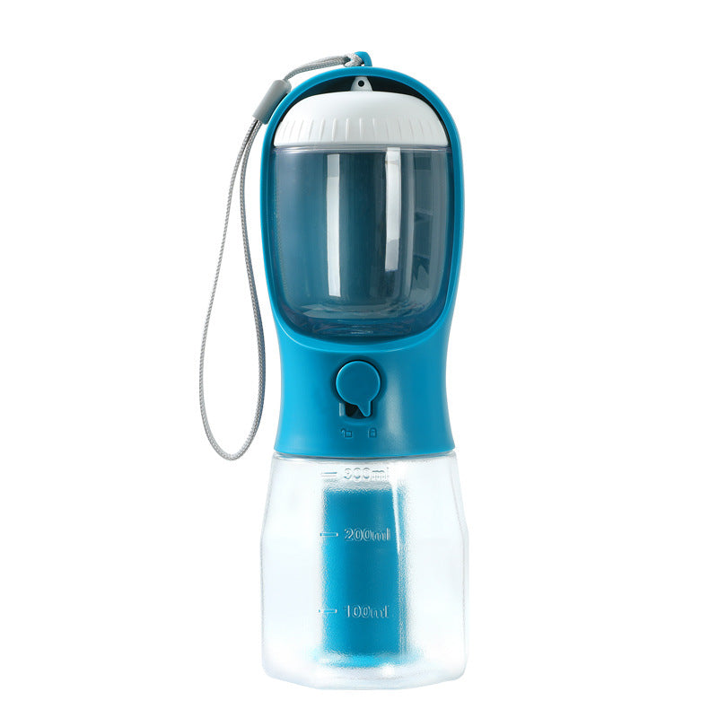 3-in-1 Portable Dog Water Bottle with Food Container & Poop Bag Holder