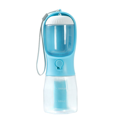 3-in-1 Portable Dog Water Bottle with Food Container & Poop Bag Holder