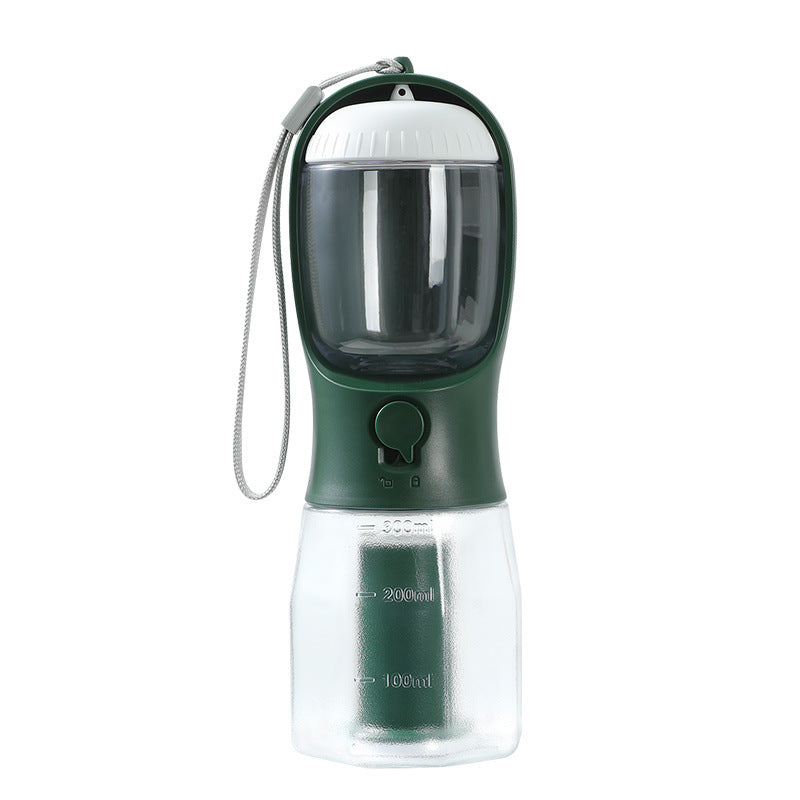 3-in-1 Portable Dog Water Bottle with Food Container & Poop Bag Holder