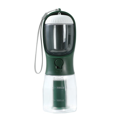 3-in-1 Portable Dog Water Bottle with Food Container & Poop Bag Holder