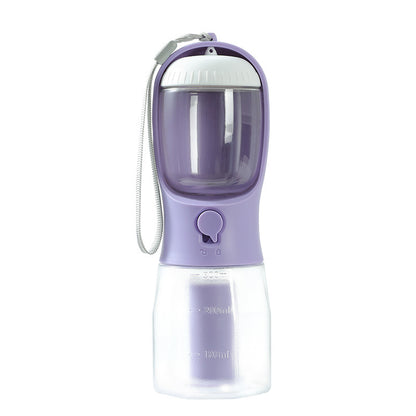 3-in-1 Portable Dog Water Bottle with Food Container & Poop Bag Holder