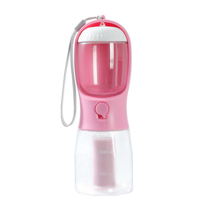 3-in-1 Portable Dog Water Bottle with Food Container & Poop Bag Holder